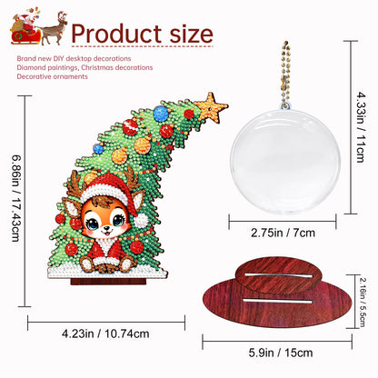 Photo Christmas Tree 5D DIY Diamond Art Tabletop Wood Decorations Ornament Kits