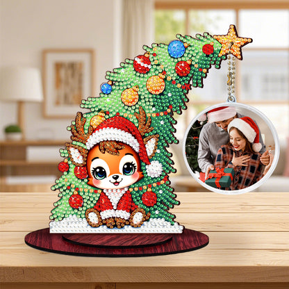Photo Christmas Tree 5D DIY Diamond Art Tabletop Wood Decorations Ornament Kits