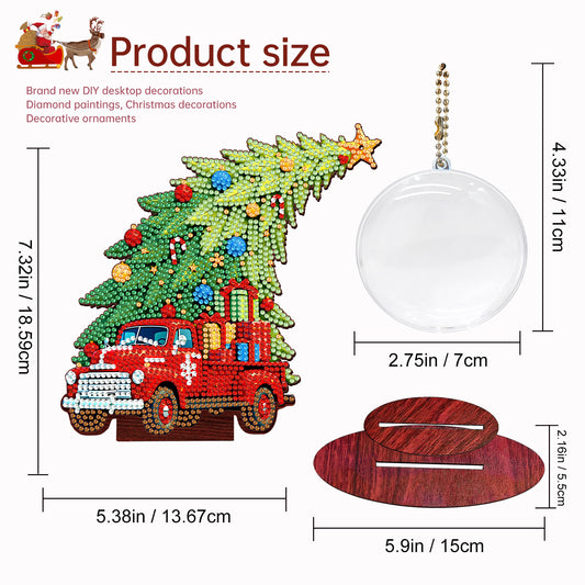 Photo Christmas Tree 5D DIY Diamond Art Tabletop Wood Decorations Ornament Kits