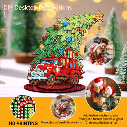 Photo Christmas Tree 5D DIY Diamond Art Tabletop Wood Decorations Ornament Kits