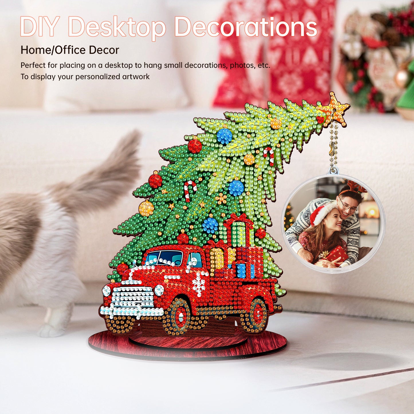 Photo Christmas Tree 5D DIY Diamond Art Tabletop Wood Decorations Ornament Kits