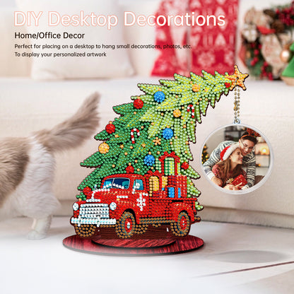 Photo Christmas Tree 5D DIY Diamond Art Tabletop Wood Decorations Ornament Kits