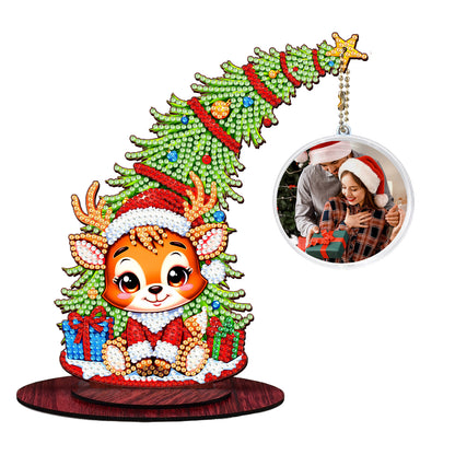 Photo Christmas Tree 5D DIY Diamond Art Tabletop Wood Decorations Ornament Kits