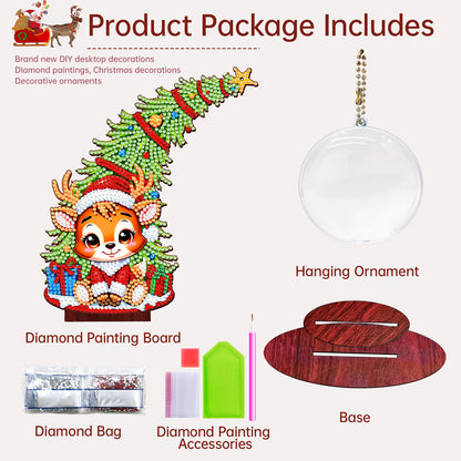 Photo Christmas Tree 5D DIY Diamond Art Tabletop Wood Decorations Ornament Kits