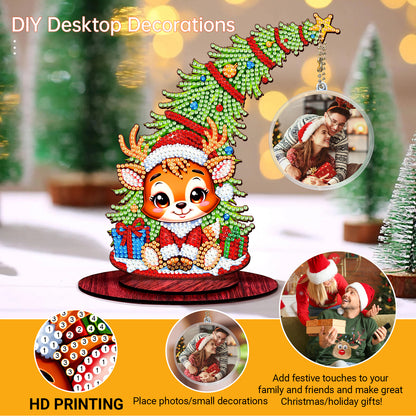 Photo Christmas Tree 5D DIY Diamond Art Tabletop Wood Decorations Ornament Kits