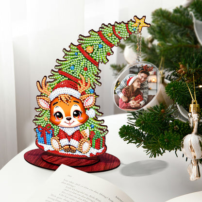 Photo Christmas Tree 5D DIY Diamond Art Tabletop Wood Decorations Ornament Kits