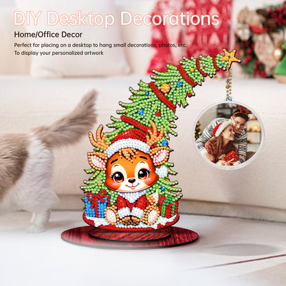 Photo Christmas Tree 5D DIY Diamond Art Tabletop Wood Decorations Ornament Kits