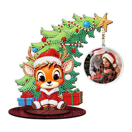 Photo Christmas Tree 5D DIY Diamond Art Tabletop Wood Decorations Ornament Kits