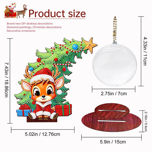 Photo Christmas Tree 5D DIY Diamond Art Tabletop Wood Decorations Ornament Kits