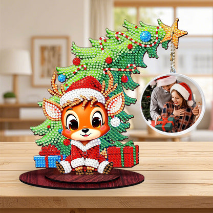 Photo Christmas Tree 5D DIY Diamond Art Tabletop Wood Decorations Ornament Kits