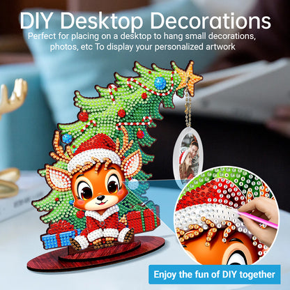 Photo Christmas Tree 5D DIY Diamond Art Tabletop Wood Decorations Ornament Kits