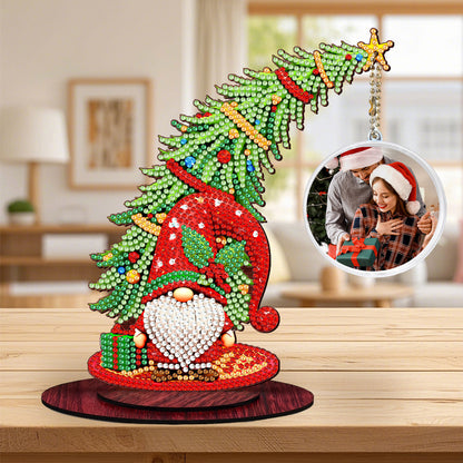 Photo Christmas Tree 5D DIY Diamond Art Tabletop Wood Decorations Ornament Kits