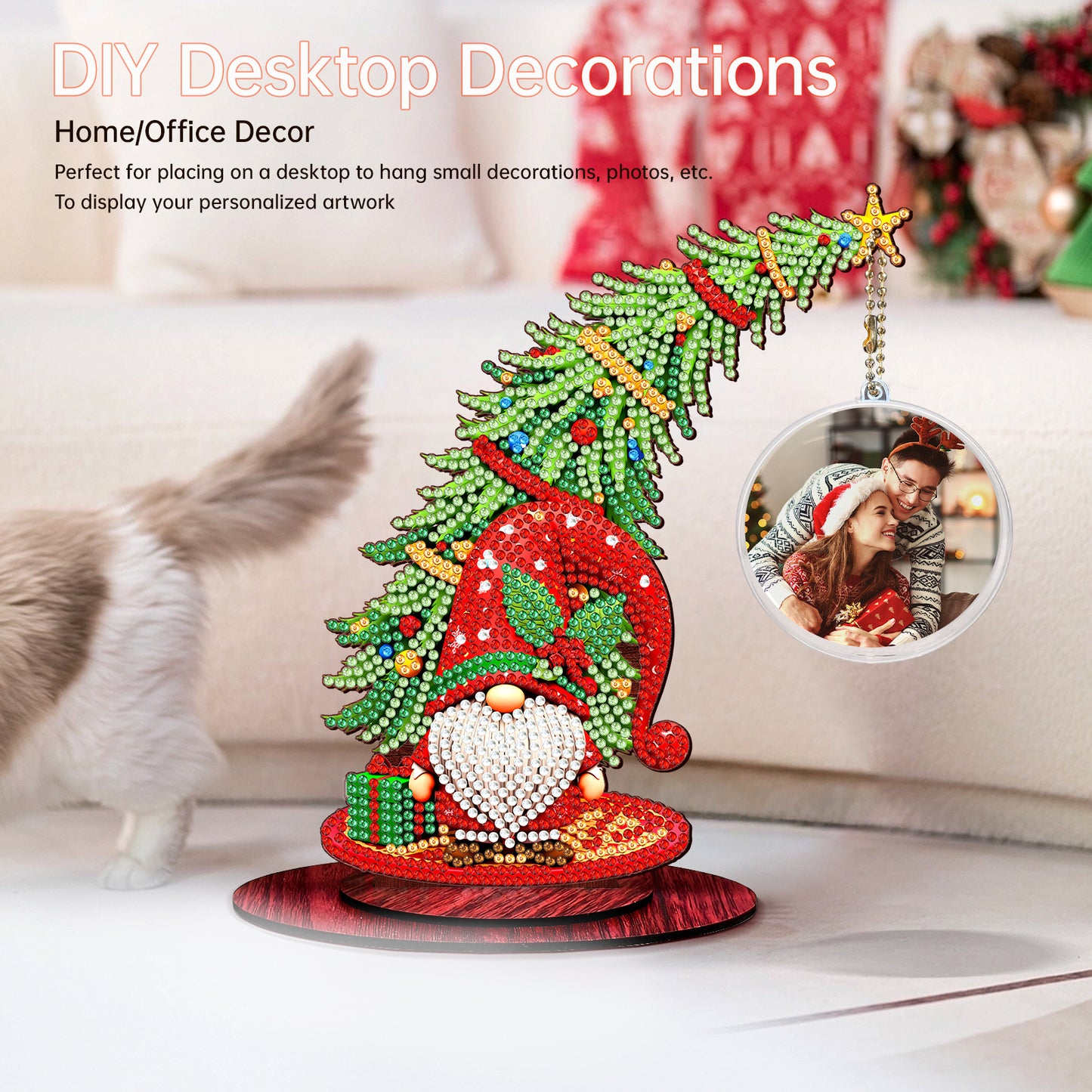 Photo Christmas Tree 5D DIY Diamond Art Tabletop Wood Decorations Ornament Kits