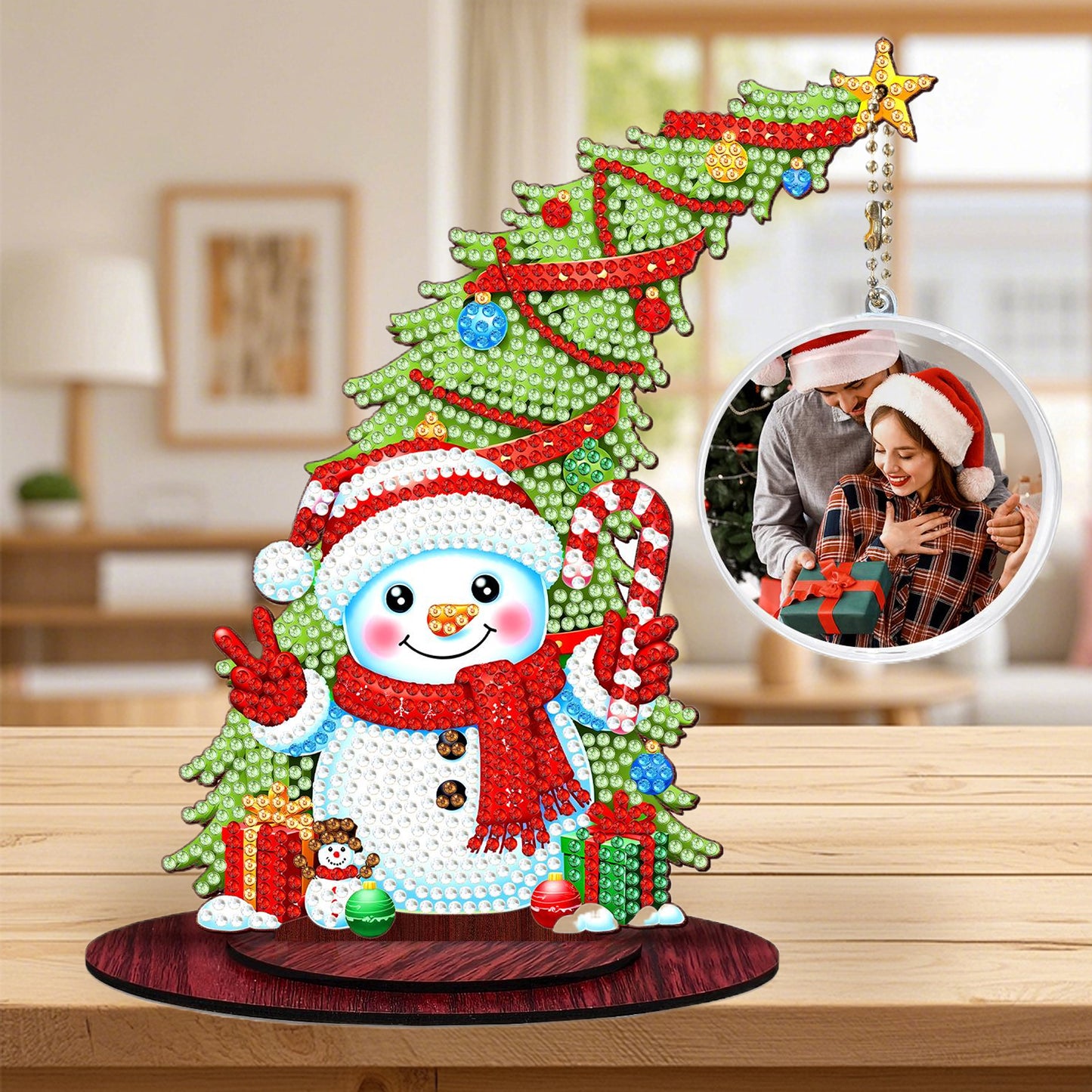 Photo Christmas Tree 5D DIY Diamond Art Tabletop Wood Decorations Ornament Kits