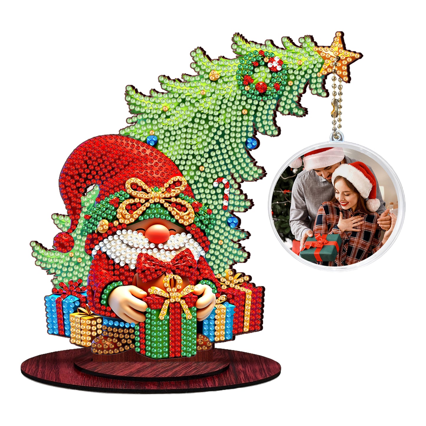 Photo Christmas Tree 5D DIY Diamond Art Tabletop Wood Decorations Ornament Kits