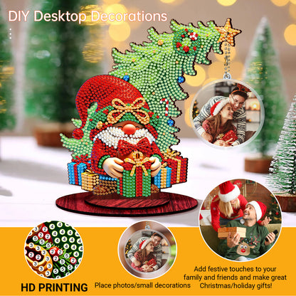 Photo Christmas Tree 5D DIY Diamond Art Tabletop Wood Decorations Ornament Kits