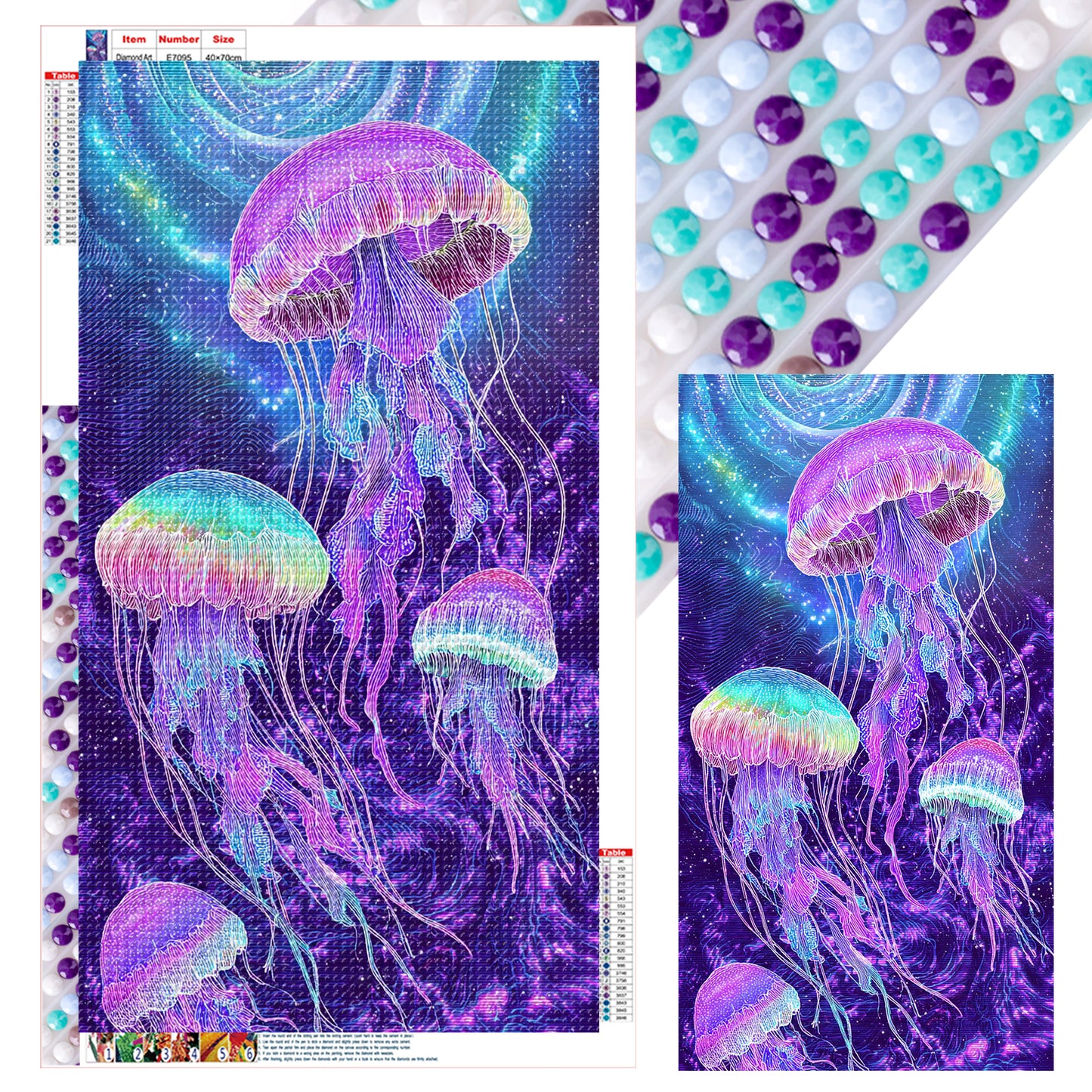 Jellyfish - Full Round Drill Diamond Painting 40*70CM