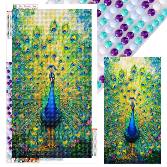 Peacock - Full Round Drill Diamond Painting 40*70CM