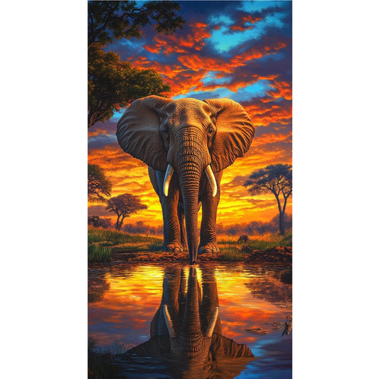 Elephant - Full Round Drill Diamond Painting 40*70CM