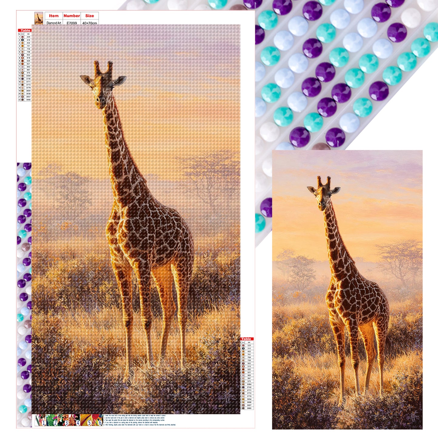 Giraffe - Full Round Drill Diamond Painting 40*70CM