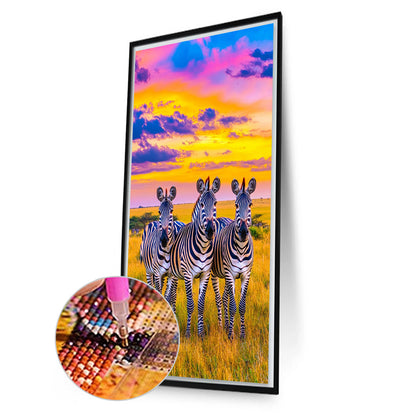 Zebra - Full Round Drill Diamond Painting 40*70CM