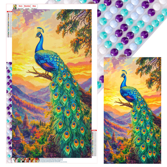 Peacock - Full Round Drill Diamond Painting 40*70CM