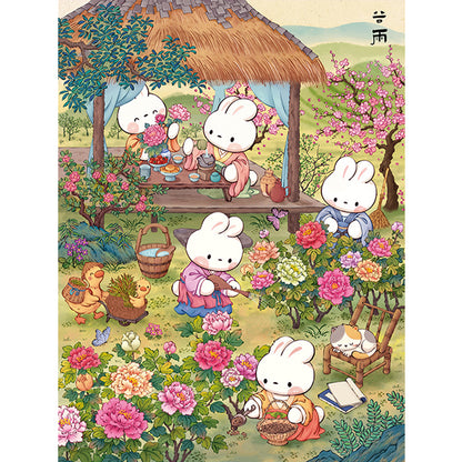 Grain Rain Rabbit - 11CT Stamped Cross Stitch 55*70CM (Mona Lisa Brand)