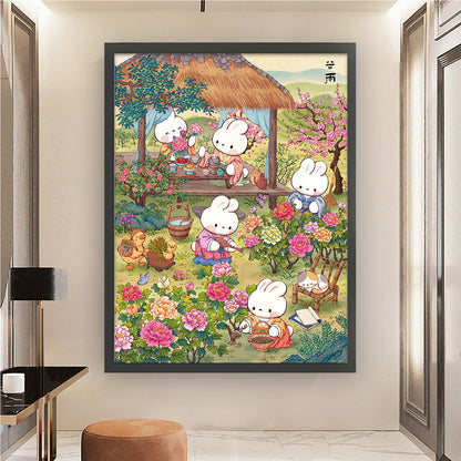 Grain Rain Rabbit - 11CT Stamped Cross Stitch 55*70CM (Mona Lisa Brand)