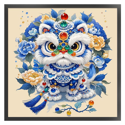Auspicious Lion Brings Good Fortune - 11CT Stamped Cross Stitch 50*50CM(Mona Lisa Brand)