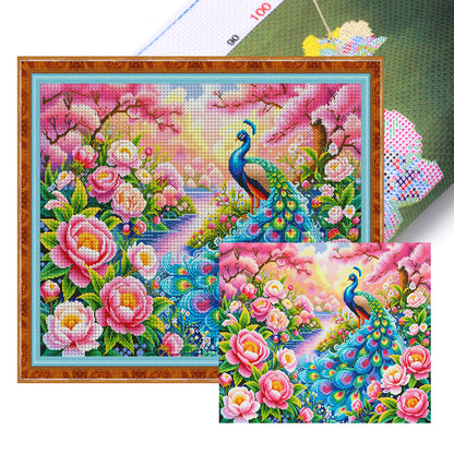 Flowers Bloom In Wealth And Prosperity - 11CT Stamped Cross Stitch 75*68CM(Mona Lisa Brand)