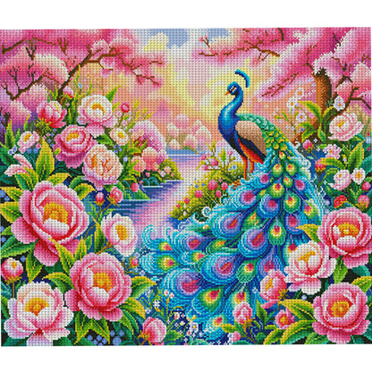 Flowers Bloom In Wealth And Prosperity - 11CT Stamped Cross Stitch 75*68CM(Mona Lisa Brand)