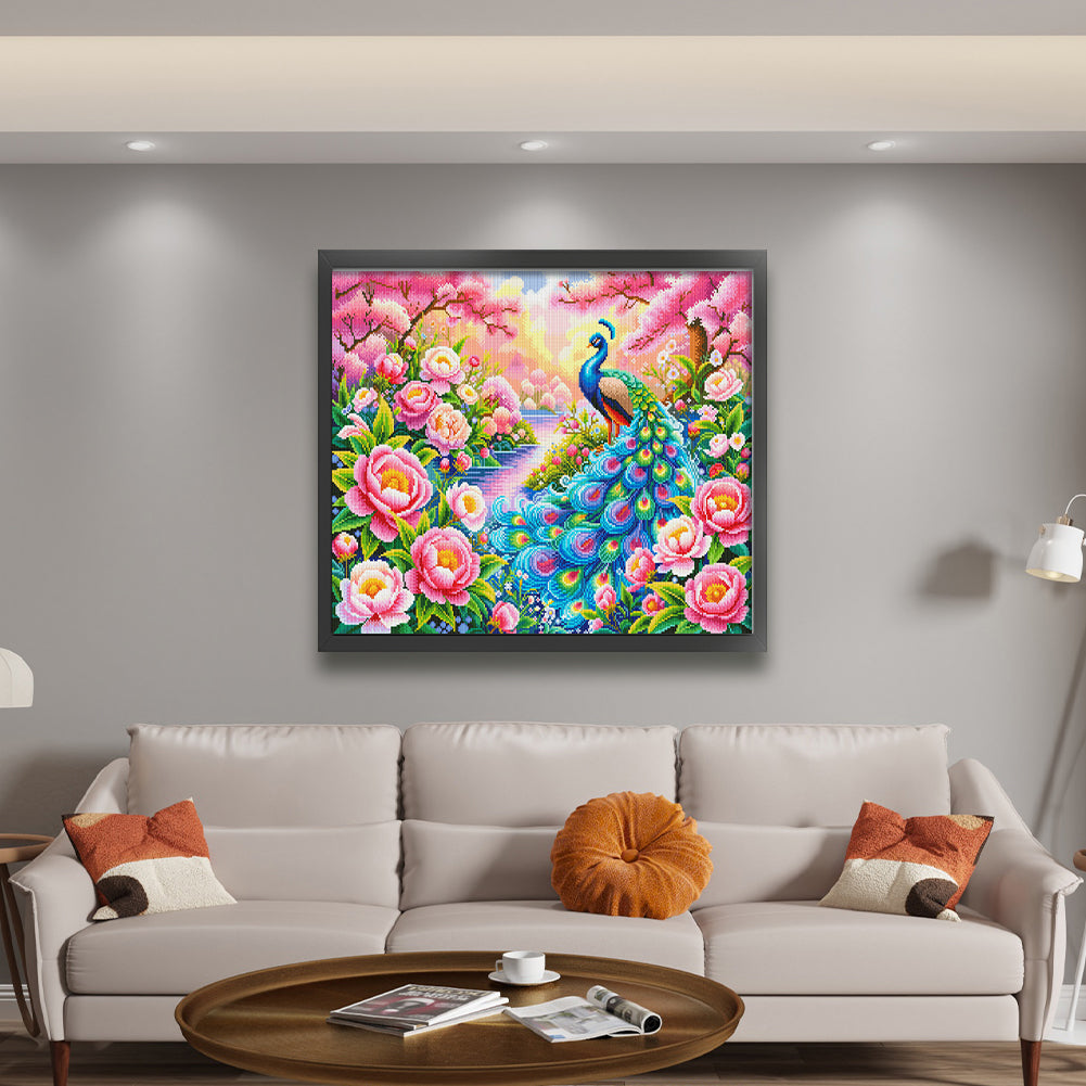 Flowers Bloom In Wealth And Prosperity - 11CT Stamped Cross Stitch 75*68CM(Mona Lisa Brand)