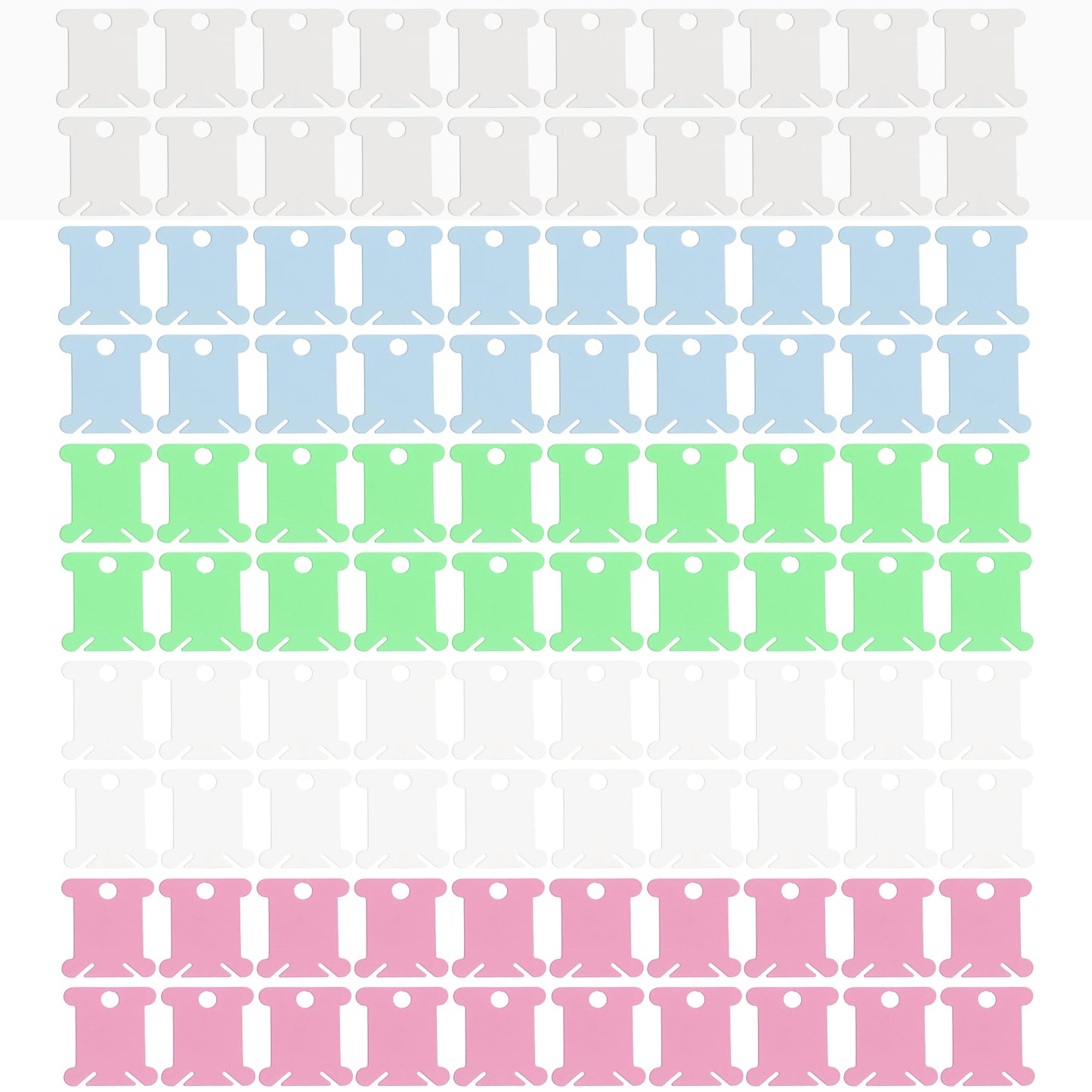 100 PCS Embroidery Floss Bobbins Plastic Embroidery Thread Cards (Random)