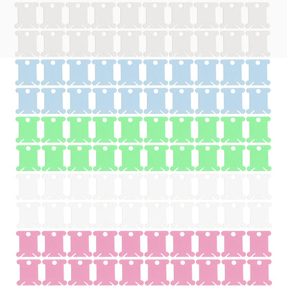 100 PCS Embroidery Floss Bobbins Plastic Embroidery Thread Cards (Random)