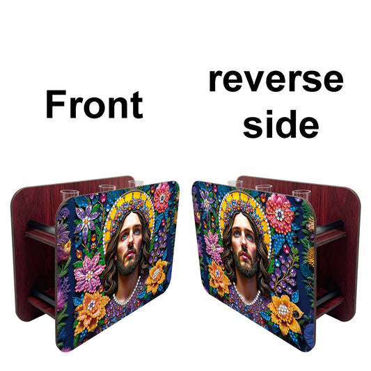 Jesus DIY Flower Vase Wooden Double Sided Desktop Diamond Art Kit for Home Decor