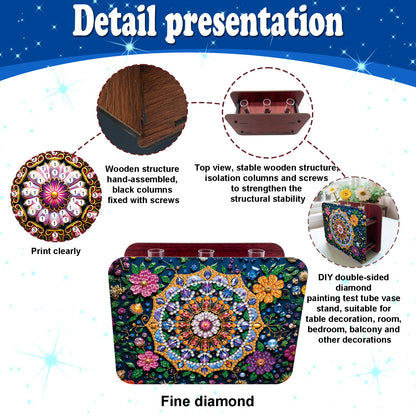 Mandala DIY Flower Vase Wooden Double Sided Desktop Diamond Art Kit Home Decor