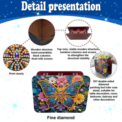 Butterfly DIY Flower Vase Wooden Double Sided Desktop Diamond Art Kit Home Decor