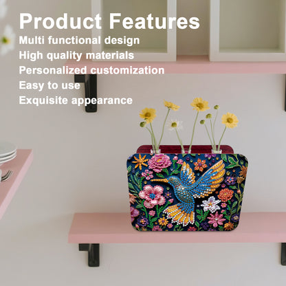 Hummingbird DIY Flower Vase Wooden Double Sided Desktop Diamond Art Kit Decor