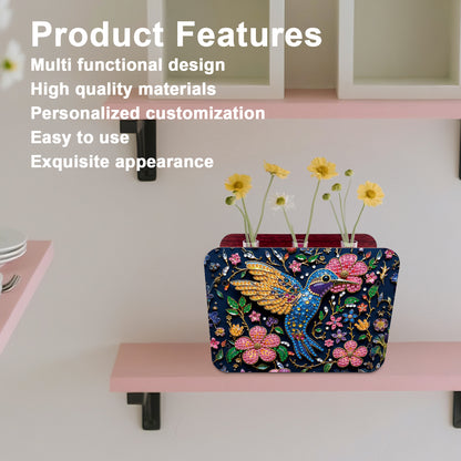 Hummingbird DIY Flower Vase Wooden Double Sided Desktop Diamond Art Kit Decor