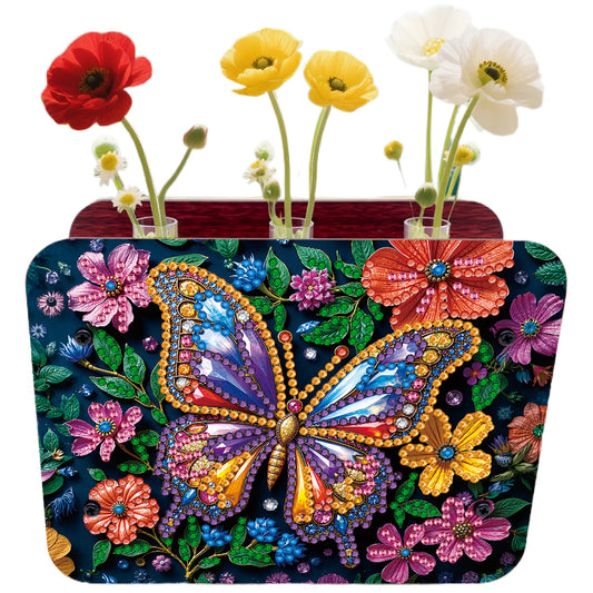Butterfly DIY Flower Vase Wooden Double Sided Desktop Diamond Art Kit Home Decor