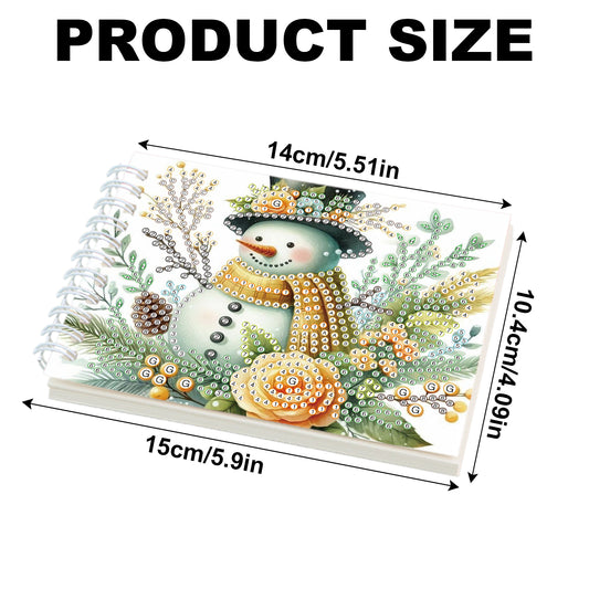 2 Pack Winter Snowman DIY Diamond Art Spiral Notebook Kit 80Pages No Lines Gifts