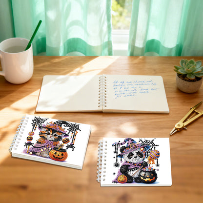 2 Pack Pumpkin Panda DIY Diamond Art Spiral Notebook Kit 80Pages No Lines Gifts