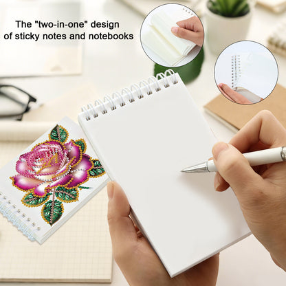 2 Pack Rose DIY Diamond Art Spiral Notebook Kit 80Pages No Lines Gifts for Adult