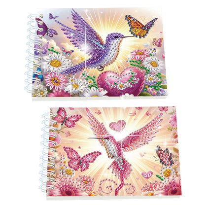 2 Pack Hummingbird DIY Diamond Art Spiral Notebook Kit 80Pages No Lines Gifts