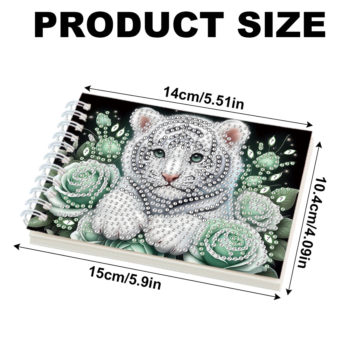 2 Pack Tiger DIY Diamond Art Spiral Notebook Kit 80Pages No Lines for Adults