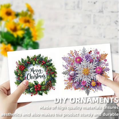 12Pcs Xmas Snowflake DIY Diamond Painting Greeting Cards for Adult Holiday Gifts