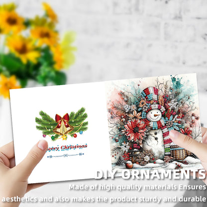 12Pcs Christmas Snowman DIY Diamond Painting Greeting Cards for Adults Gifts