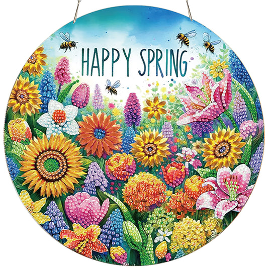 Spring 2D Flat DIY Acrylic Diamond Painting Pendant Crafts Kit Home Wall Decor