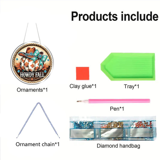 Autumn 2D Flat DIY Acrylic Diamond Painting Pendant Crafts Kit Home Wall Decor