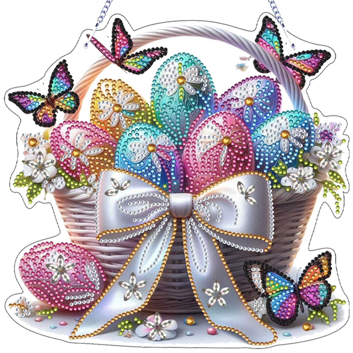 Easter 2D Flat DIY Hanging Diamond Art Ornament Home Window Pendant (Easter Egg)